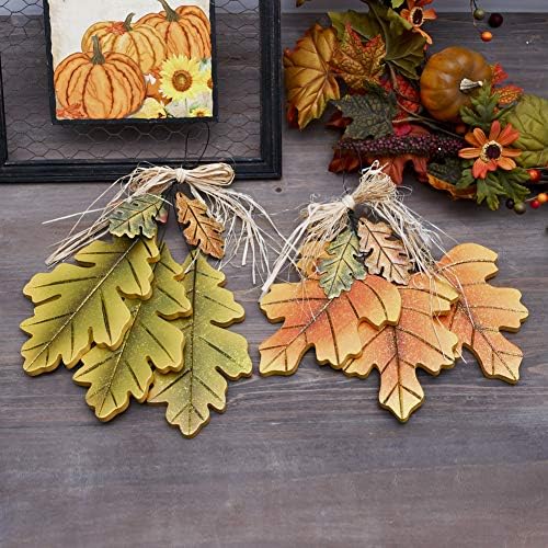 Wooden Fall Leaves Hanging Ornaments Door Hanger Wall Art Decor - Image 4