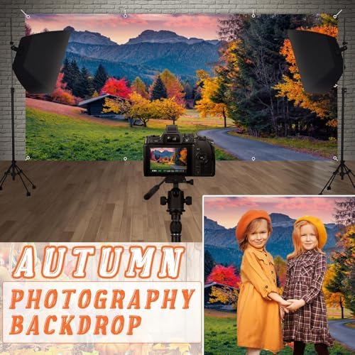 Fall Garage Door Cover Banner Decorations Backdrop 7x16ft Large Thanksgiving Autumn Country Forest Maple Leaves Nature Landscape Garage Door Banner Party Photoshoot Studio Prop Photography Background - Image 3