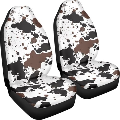 Cow Print Car Seat Cover for Women Men Fashion Soft Car Front Seat Decoration Auto Accessories Protectors Decor Fit for Car SUV Sedan Truck