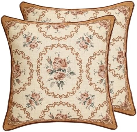 patdrea Designer Vintage Square Throw Pillow Cover,18"x18",Set of 2 by patdrea