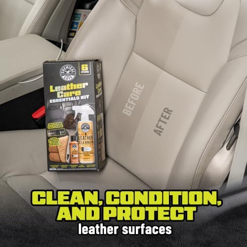 Chemical Guys, Car Leather Care Kit, Cleaner, Conditioner & Tools, 6 Pc