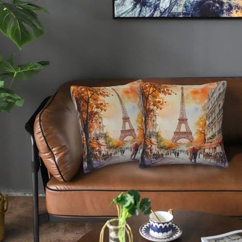 Paris Eiffel Throw Pillow Covers 18x18 inch Set of 2 Pillow Case Cushion Cover for Home Sofa Couch Living Room Car Decor - Image 6