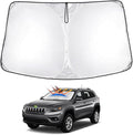 T TGBROS Windshield Sun Shade for Jeep Cherokee 2014-2023 Accessories Foldable by TTGBROS