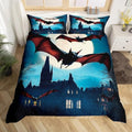 Feelyou Halloween Bedding Set Horror Dark Bats Bedding Duvet Cover Set for Boys Girls Trick or Treat Decor Comforter Cover Set Scary Moon Castles Bedspread Cover Bedroom Quilt Cover 2Pcs Twin Size by Feelyou