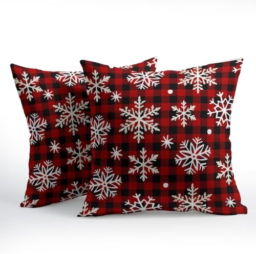 Winter Christmas Snowflake Pillow Covers 20x20 Set of 2 Highly Absorbent - Image 2