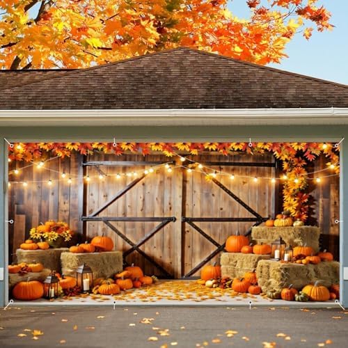 Fall Thanksgiving Garage Door Cover Decorations Backdrop 7x16ft Large by Unknown