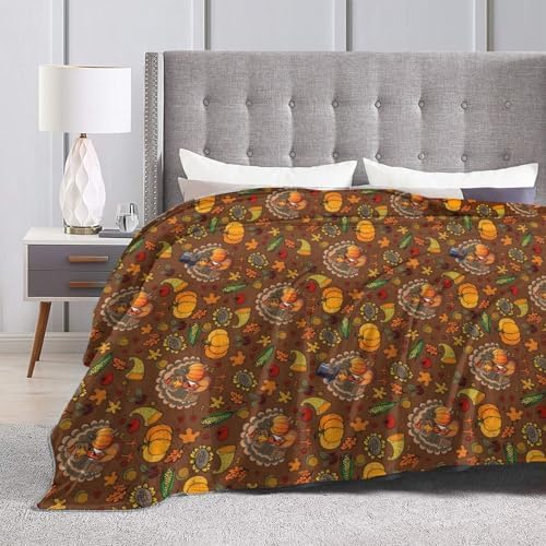 Socira Thanksgiving Turkey Blanket Thanksgiving Throw Blanket Gifts for Women Men Soft Sofa for Travel Camping Bed Home Car 50"X40" Small - Image 3