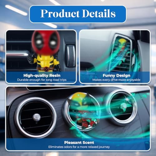 GENANY 3D Resin 2-Pack Mercenary Hero Car Freshener Clip, Hand Painted Hero