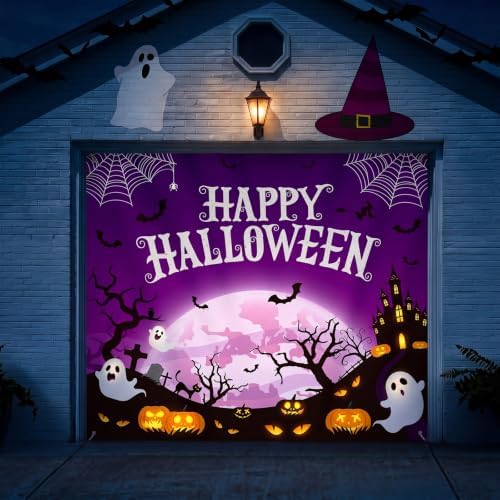 Tudomro 7 X8 ft Happy Halloween Garage Door Banner Decorations Funny - Image 3