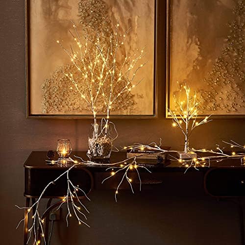 Hairui Birch Garland with Lights 6FT 48 LED Battery Operated, Lighted Twig Vine with Timer for Christmas Home Fireplace Decoration Indoor Outdoor Use - Image 6