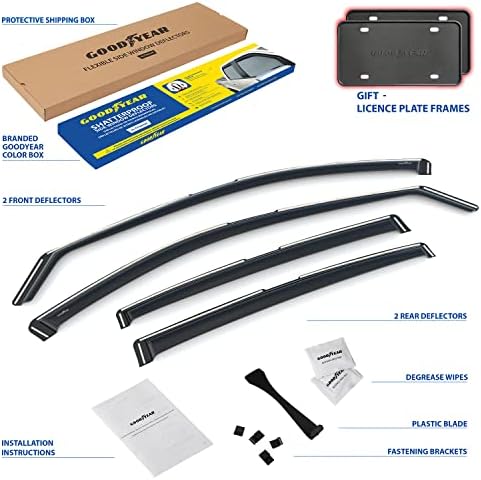 Goodyear Shatterproof in-Channel Window Deflectors for Nissan Altima 2019-2026, Rain Guards, Window Visors for Cars, Vent Deflector, Car Accessories, 4 pcs - GY008435
