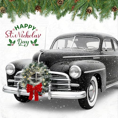Canlierr Christmas Car Wreath Decoration with LED Lights, Elegant Style - Image 4