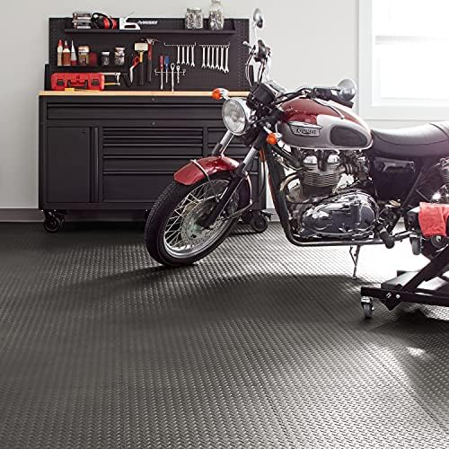 VersaTex Garage Floor 18 x 18 inch Square Rubber Diamond Plate Interlocking Floor Tiles for Home Gym, Garage Flooring, Trade Show Flooring, Basement Tiles, 24 Pack (Black) - Image 3