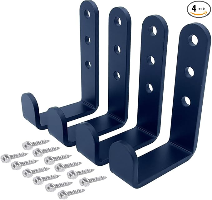 4 Pcs Black Heavy Duty Metal j Hooks by Jouray