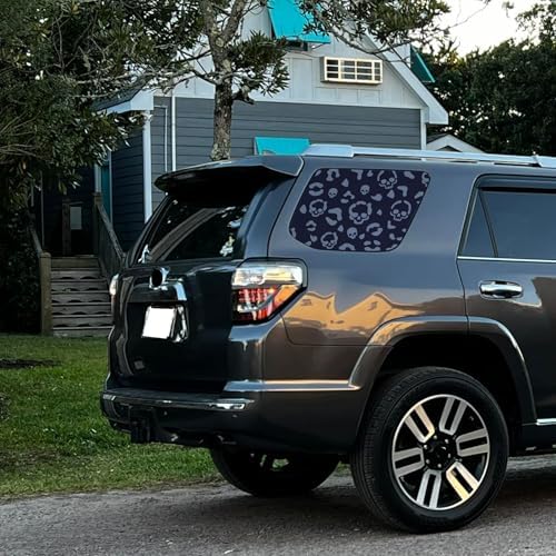 2PCS Skeleton Skull Leopard Halloween Side Window Decals for Car SUV Truck, Halloween Rear Side Window Stickers, Matte Black Vinyl Window Graphics with Installation Kit