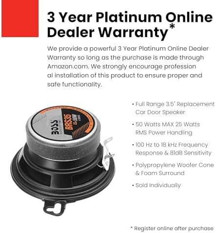 BOSS Audio Systems BRS35 3.5 Inch 50 W Single Replacement Car Door Speaker