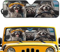 Renewold Automotive Windshield Sunshade Car Front Window Sun Shade for Jeep Wrangler JK JKU JL JLU 1997-2023 2&4 Door Gladiator JT 2020-2023 Funny Raccoon Driving Auto Sun Visor Shield Car Interior