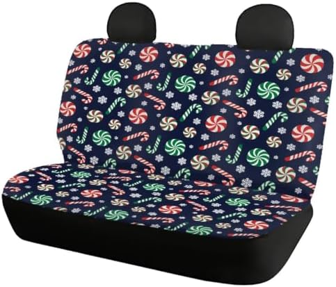Christmas Candy Car Seat Covers Auto Rear Seats Cushion Cover,Washable Bucket Seat Cushion Protector Backseats Covers for Girls Women,Fit Most Cars,Sedan,SUV,Van