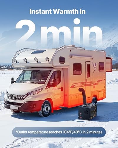 VEVOR Diesel Heater 8KW, DC 12V/24V, All in One Portable Diesel Air Heater with Bluetooth APP Control, Remote Control and LCD Screen, 1.9 Gal Fuel Tank for Trucks, Vans, RVs, Campers, and Garages - Image 3