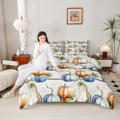 Erosebridal Pumpkin Comforter Set Thanksgiving Fall Season Bedding King - Image 4