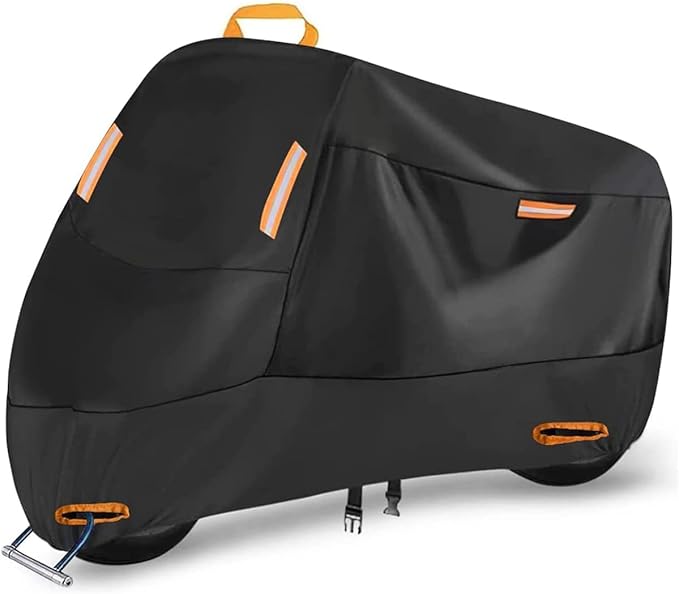300D Motorbike Cover Waterproof Outdoor, Seceles Durable All Season Protection by SECELES