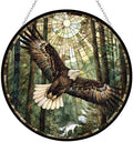 Eagle Stained Glass Cat Sun Catcher, Wall Hanging Colored Decor Room Indoor Window Decor, Halloween, Christmas Hanging Ornament by 365CUSGIFTS