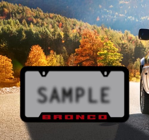 Ford Bronco UV Printed License Plate Frame - Red