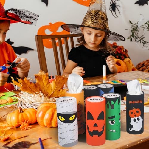 Hushee 10 Pcs Halloween Car Tissues Holder with 3 Ply Facial Tissues Paper - Image 6