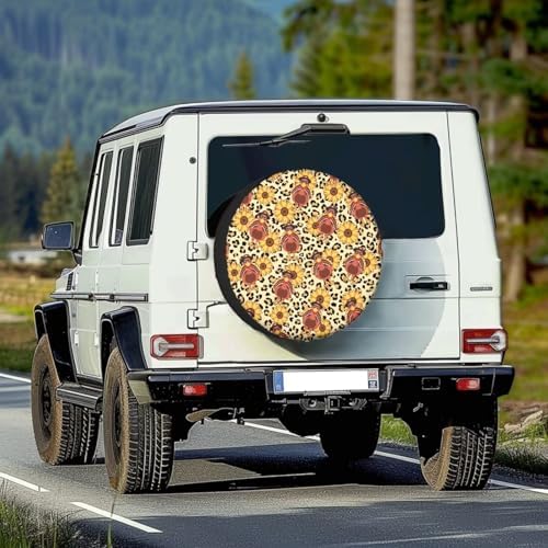 Thanksgiving Spare Tire Cover, Wheel Protectors Tire Cover Universal for Trailer RV SUV Truck Camper Travel, Available in 5 Sizes from 14 to 18 Inches, 16" Fits Tire Diameter 29.6"-31.5"