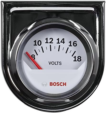 Bosch SP0F000043 Style Line 2" Electrical Voltmeter Gauge (White Dial Face, Chrome Bezel) by BoschAutomotive