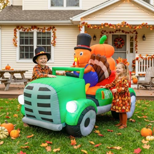 8FT Thanksgiving Inflatables Turkey Outdoor Decorations for Fall Yard Decor - Image 5