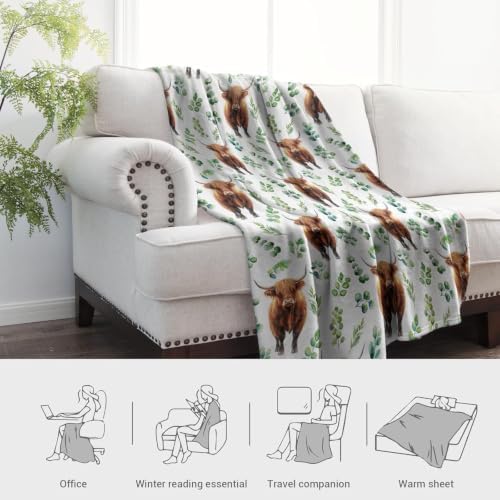 Jekeno Highland Cow Gifts Blanket, Soft Cozy Plush Throw 80"x60" - Image 3