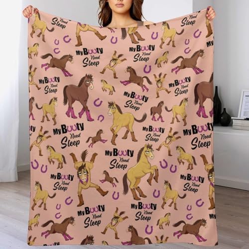 Socira Funny Horse Blanket Throw Blanket Funny Horse Gifts for Women Men Soft Sofa Throws for Travel Camping Bed Home Decor Car Birthday Gift 60"*80"（150 * 200cm） - Image 2