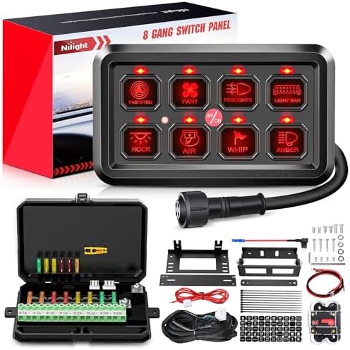 Nilight 8 Gang Switch Panel Relay System Automatic Dimmable