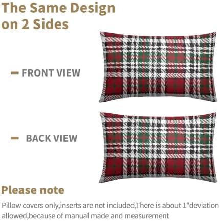 Christmas Plaid Lumber Pillow Covers 12x20 Set of 2 Red Highly Absorbent - Image 6