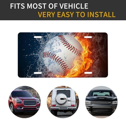 Baseball Ice Fire Front License Plate 6" * 12" for Women