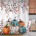 Fall Shower Curtain, Watercolor Autumn Leaves Pumpkins Harvest Fruits Thanksgiving Day Bathroom Curtain Waterproof Fabric Machine Washable with Hooks, 36" Wx72 L by Caheansi
