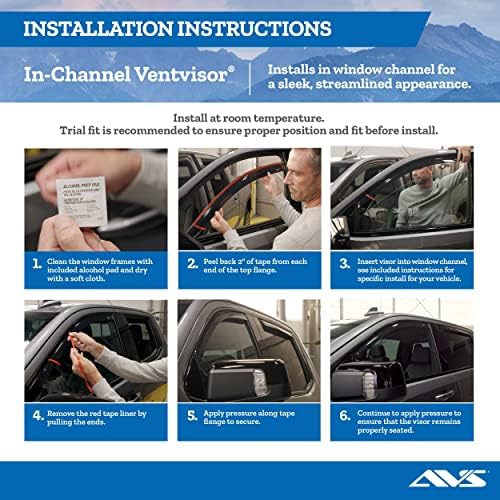 Auto Ventshade [AVS] In-Channel Rain Guards For 1996 - 2026 Chevy Express/GMC Savana 1500; 1996-2026 Express & Savana 2500,3500; 09-20/4500+ | Window Vent Visors, 2 pcs. - Smoke | 192455