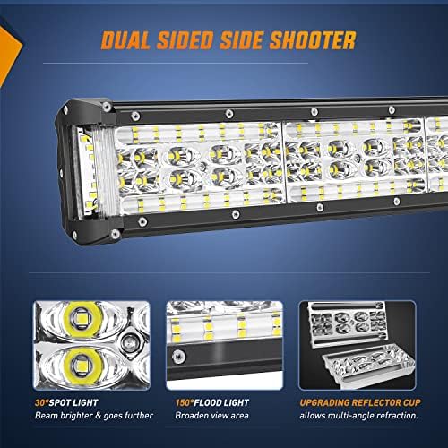 Nilight Side Shooter LED Light 1PC 13.5" with Wiring Kit for Truck SUV UTV