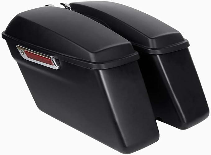 XFMT Motorcycle Hard Saddlebags Matte Black Saddle Bags Trunk W/Latches - Image 7