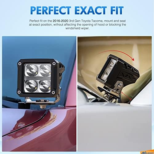Nilight 2PCS Ditch Light Mount Bracket for Toyota Tacoma 3rd Gen 2016-2021