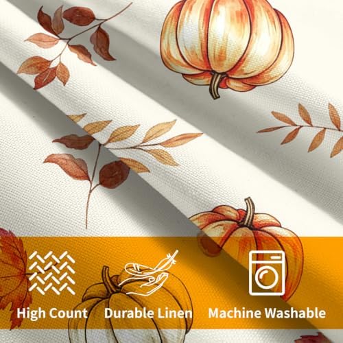 Fall Pumpkin Pillow Covers 20x20 Set of 2 Orange Beige Maple Leaves Pattern Outdoor Throw Pillows Covers Autumn Thanksgiving Harvest Decorative Farmhouse Cushion Case for Living Room Couch Sofa - Image 5