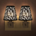 2 Pack Plug In Night Lights, Leaf Cutout Shades, 2700K Warm White E12 Bulbs by Niqelva