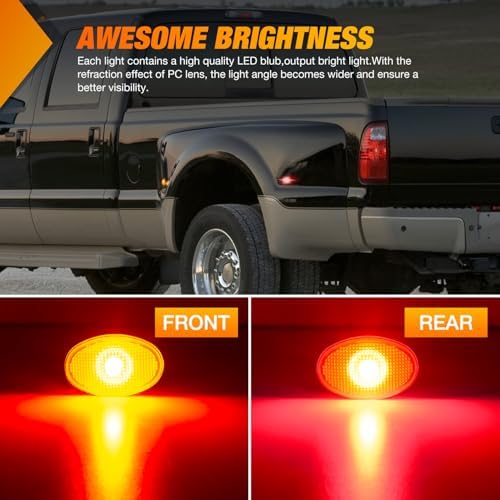Nilight Fender Side Marker Light Fits 1999-2010 Ford