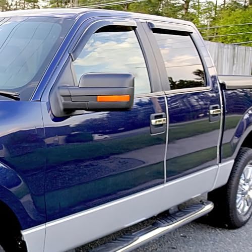 Nilight Tape-On Window Visors for Ford F-150 SuperCrew 2015-2020, 4PCS