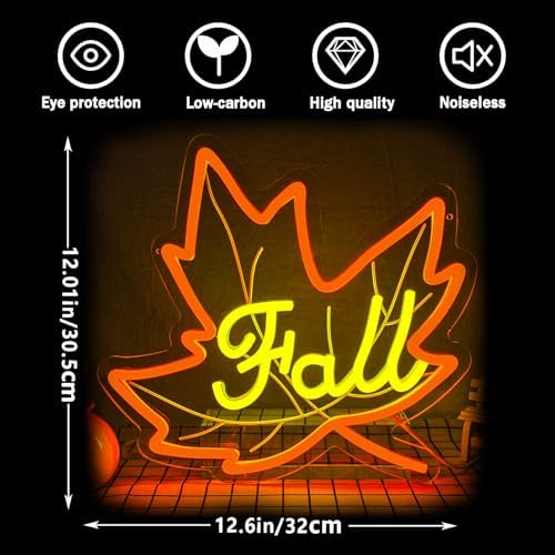 Fall Neon Sign Maple Neon Light for Wall Decor Dimmable Thanksgiving Neon Sign for Thanksgiving Autumn Theme Party Holiday Gift Lamp Decor - Image 6