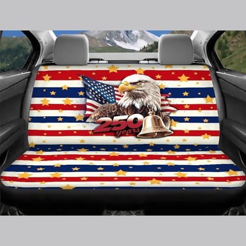 Vibrant American Flag Eagle Car Seat Covers 4Pcs Front & Rear Seat Covers Universal Fits for Truck, Sedan, SUV Auto Interior Protector Car Accessories for 250th Years Patriotic