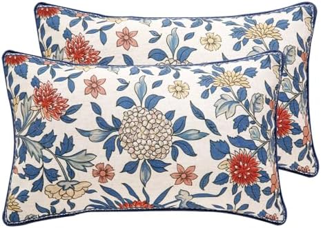 patdrea Designer Vintage French Throw Pillow Cover,12"x20",Set of 2 by patdrea