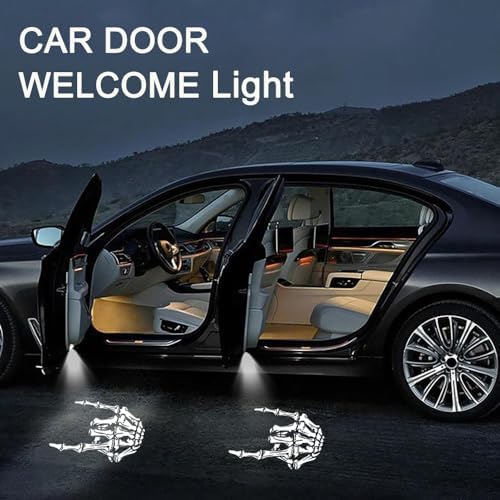 2PCS Skeleton Finger Cars Door Logo Projector LED Shadow Light Welcome Lamp