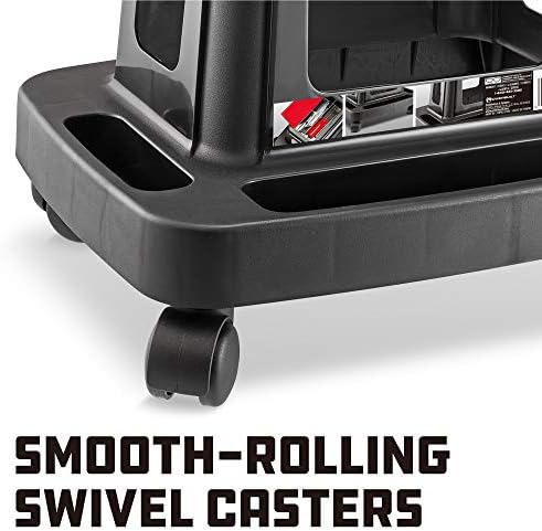 Powerbuilt Heavy Duty Injection Rolling Work Seat, Under-seat Storage Holds Tools, 3 Trays in Base Hold Tools and Small Parts, 350-pound Load Capacity - 620526 - Image 4
